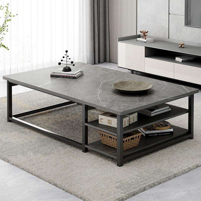 茶几家用客厅小户型轻奢意式办公室岩板色简约现代小桌子泡茶茶桌