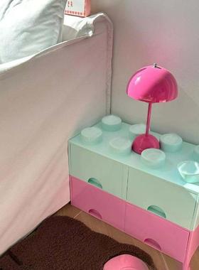 多巴胺积木收纳箱高颜值可爱卧室女拼搭抽屉