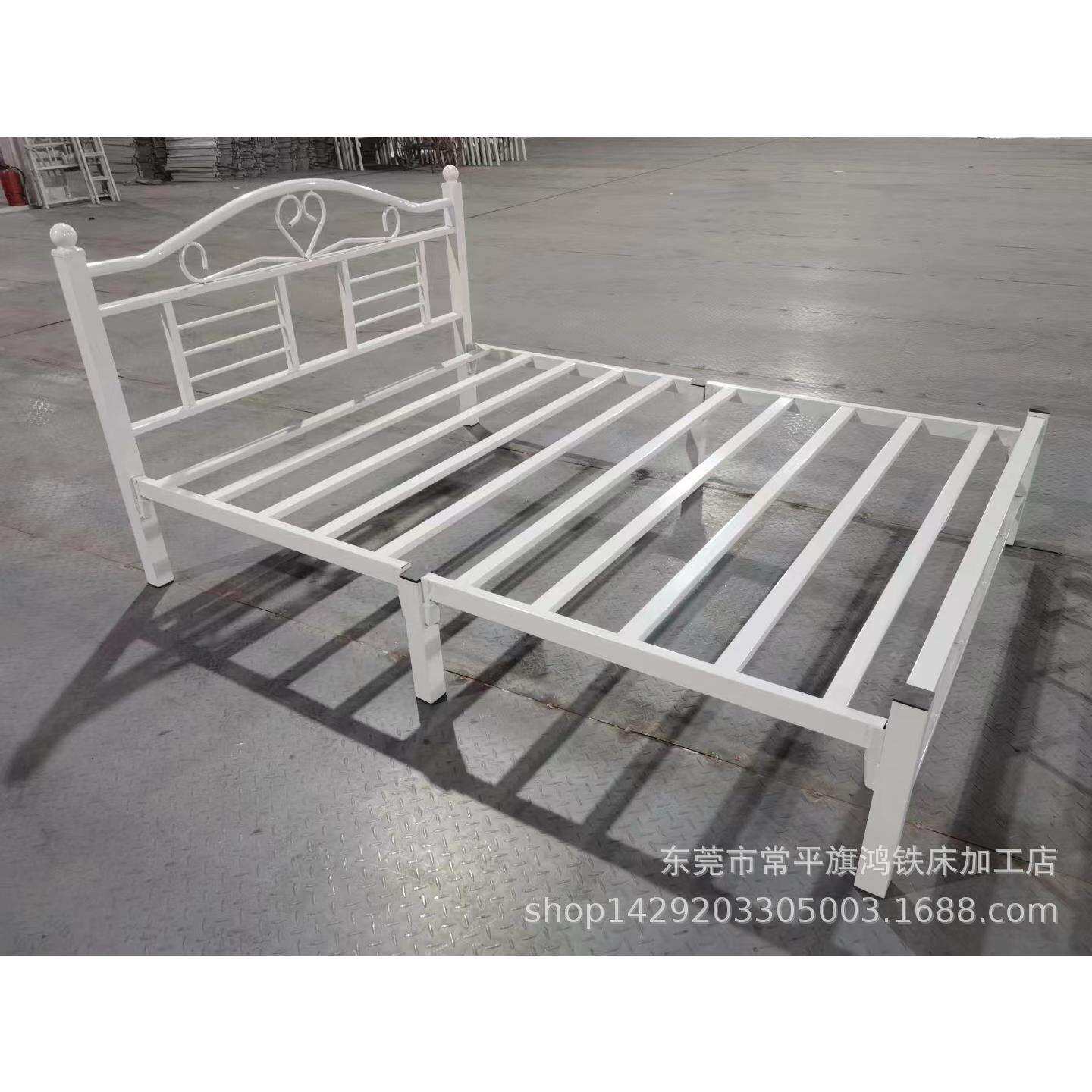 深圳1.2米1.5米单层铁架床员工宿舍双人圆管铁床