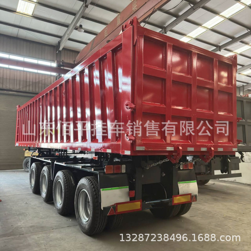 出口后翻半挂车工程砂石渣土自卸