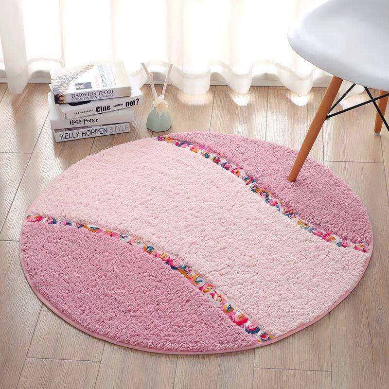 田园圆形地毯电脑椅垫转椅垫卧室梳妆台凳子椅子地垫书房地板垫子