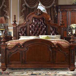 美式真皮双人大床欧式全实木复古卧室别墅皮艺婚床轻奢主卧公主床