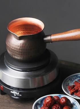 罐茶煮茶器纯铜加厚煮茶罐公道杯煮茶铜罐子长嘴铜壶茶馆专用茶桌