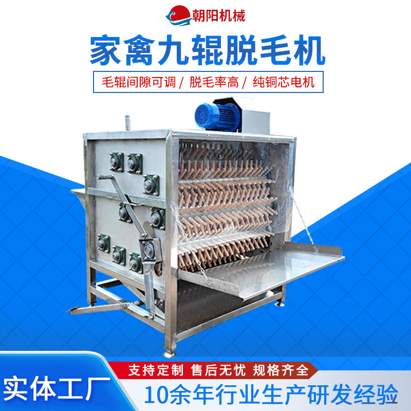 现货不锈钢全自动九辊家禽脱毛机