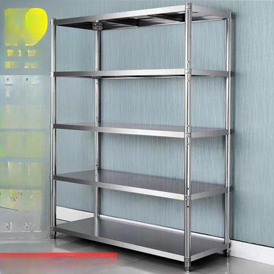 加厚不锈钢落地多层厨房置物架家用整理收纳架放微波炉储物强之羽