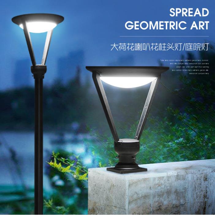 太阳能柱头灯户外防水庭院灯超亮门柱灯大门灯围墙柱子灯高杆路灯