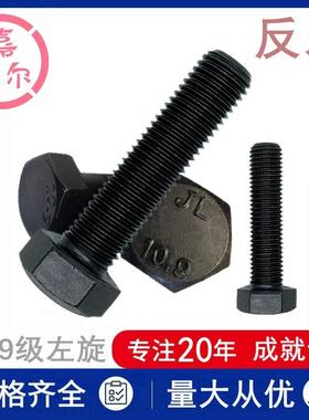 中亿10.9级左旋反牙倒丝外六角头螺丝杆M14m16m20x60*120幼牙螺栓