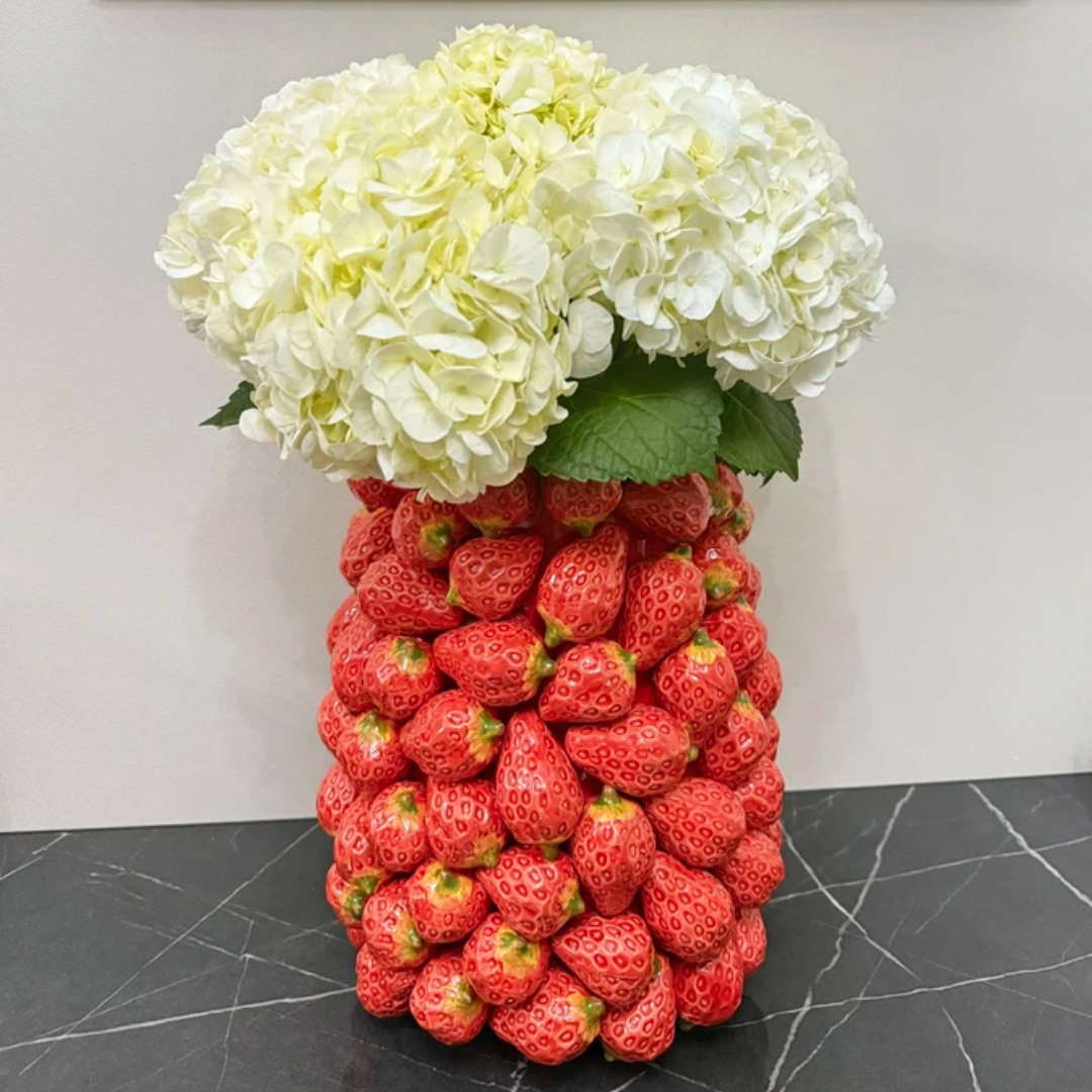 北欧仿真草莓陶瓷花瓶