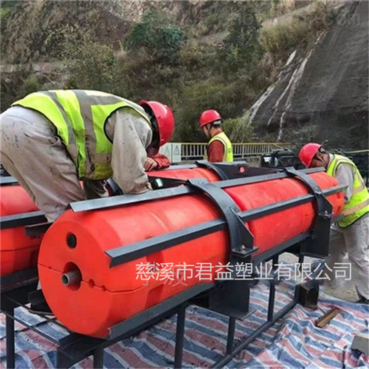 角木塘水电站拦污装置浮筒通孔穿管拦污组合塑料浮筒内径50mm
