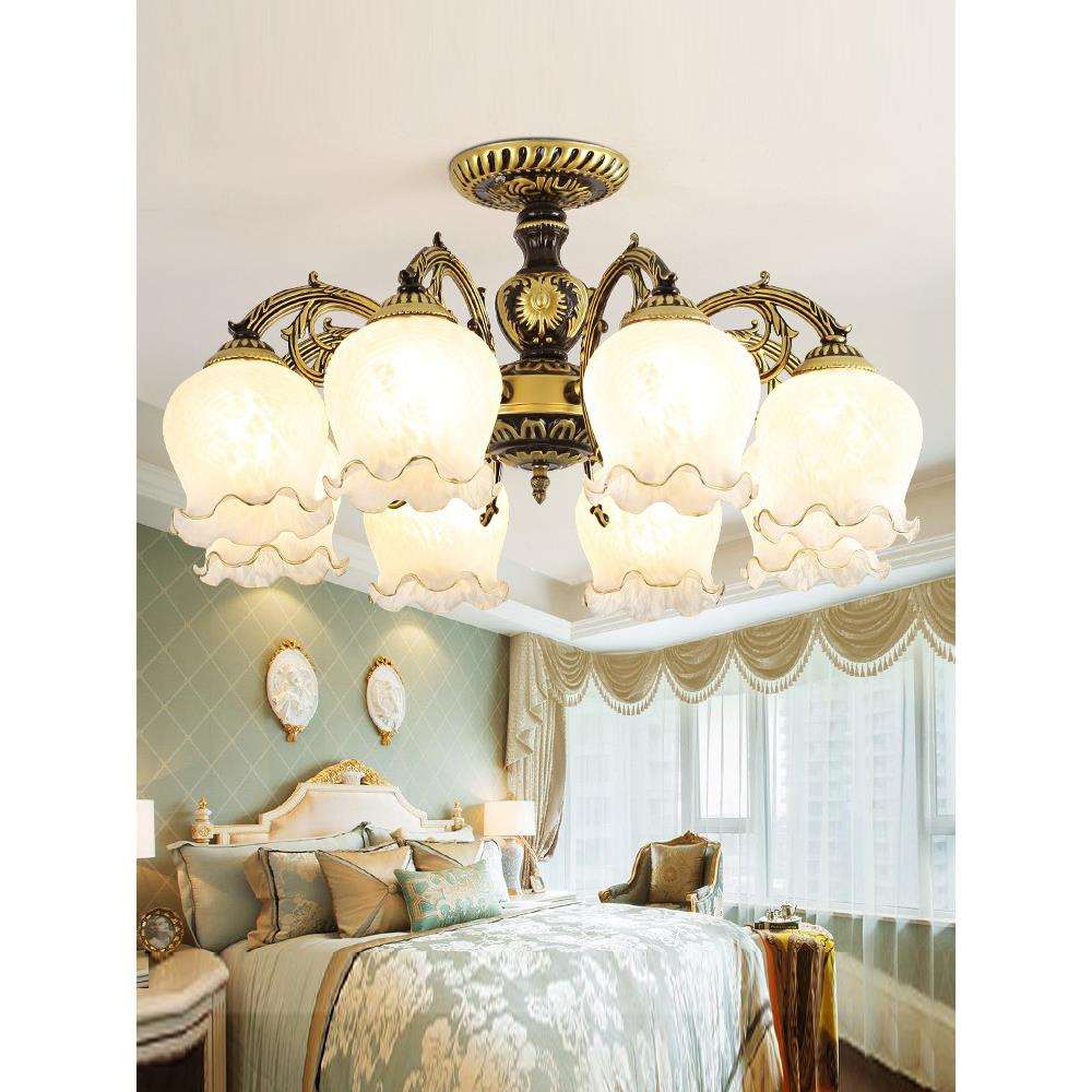 客厅灯美式吸顶灯LED主卧室灯书房餐厅欧式家用复古新款吊灯具