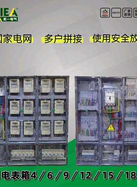 户外防水主控表箱国网南方电网单相透明电表箱9户12户15户18户21