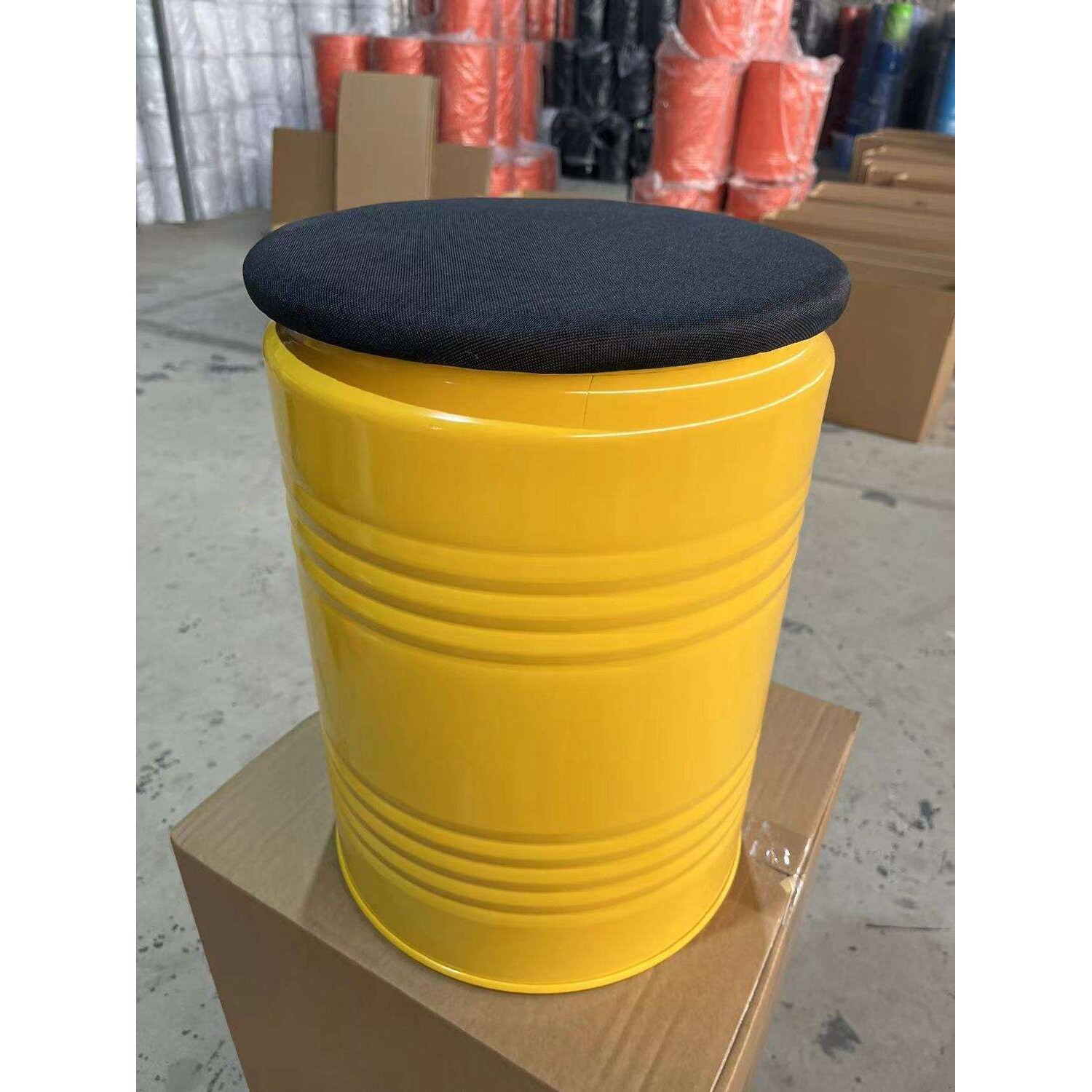 可坐包邮铁艺工业风储物凳吧台凳沙发凳油漆桶凳铁桶凳圆桶凳矮凳