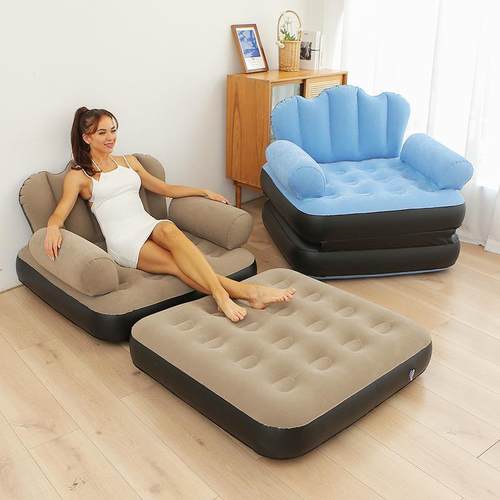 新款躺椅充气沙发五合一多功能懒人沙发充气床便捷舒适户外可折叠