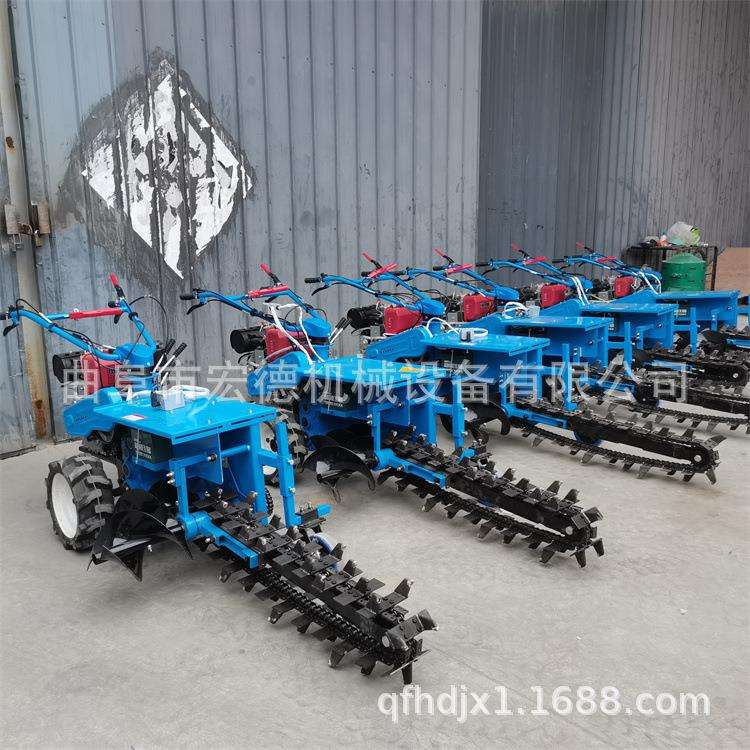 土壤耕种链条开沟机双链路面挖沟机果园葡萄园挖槽机