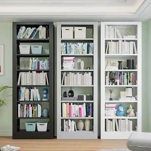 家用钢制书架图书馆置物架落地多层铁艺学生儿童书柜简易收纳