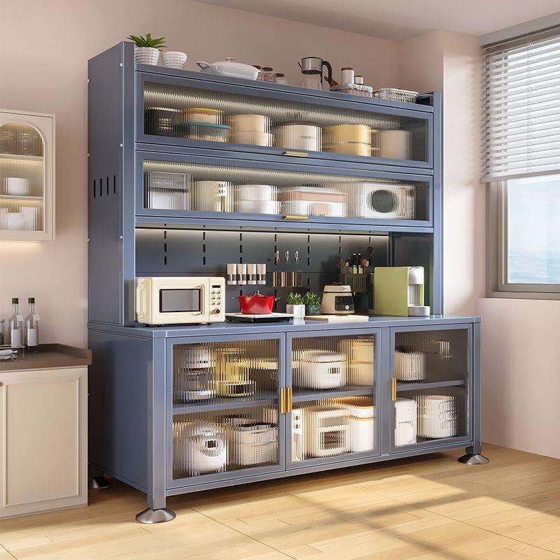 厨房置物架多功能落地多层餐边柜微波炉架子储物柜收纳柜碗柜橱柜