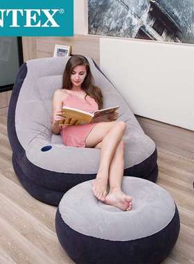 INTEX 68564充气沙发组合套装懒人沙发 舒适植绒躺椅 休闲沙发