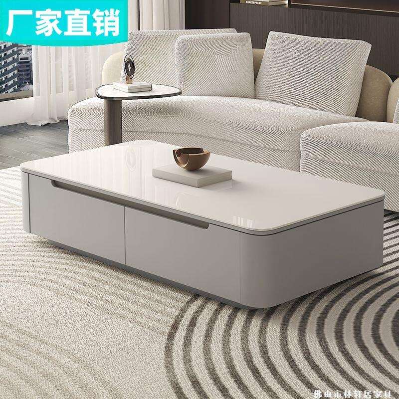 2024全实木烤漆茶几现代简约小户型电视柜组合客厅家用岩板落地