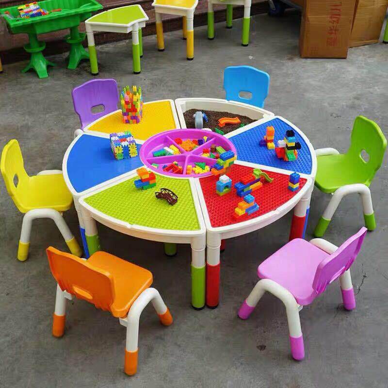 儿童桌椅幼儿园玩具桌多功能游戏积木桌塑料升降桌子创意早教拼桌