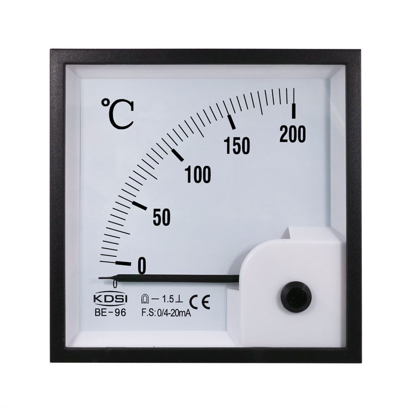 供应KDSI指针式电流表BE-96DC4-20mA200℃温度表方形开孔