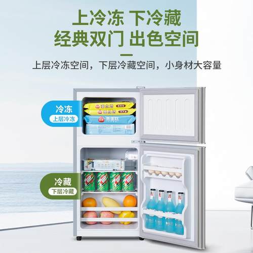 一级能效小冰箱二人用家用小型出租房宿舍用迷你双门电冰箱