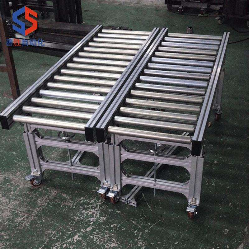 无动力滚筒移动输送机万向滚珠牛眼工作台滚筒线组装线装配流水线