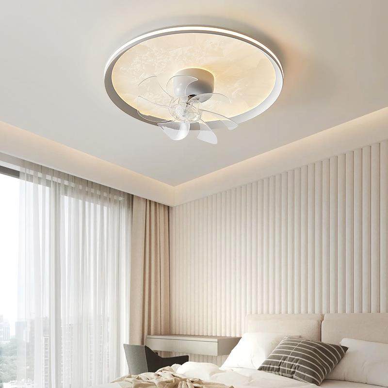 卧室风扇吸顶灯简约客厅餐厅超薄隐形电扇灯可摇头风扇灯6档风速