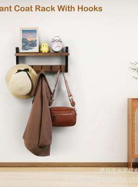 热销爆款墙上置物架复古壁挂架收纳架玄关入户钥匙挂架实木置物架
