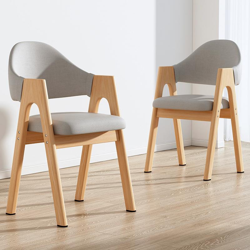北欧实木餐椅简约现代椅靠背卧室宿舍女生化妆学习书桌凳子