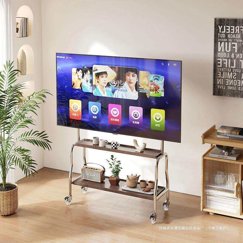 电视落地支架客厅卧室不锈钢艺术移动式现代简约挂架43-75寸家用
