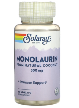 现货美国 Solaray 单月桂酸甘油酯 GML Monolaurin 500毫克60