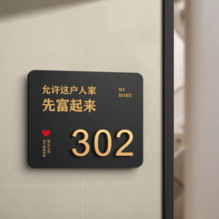 酒店包厢客房入户门高级感号2024年新款门牌号码牌家用定制办公室门口亚克力个性创意房间房号数字装饰贴订制