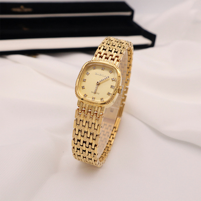 低调奢华复古显贵方形商务女表古董款满钻表针新石英女表