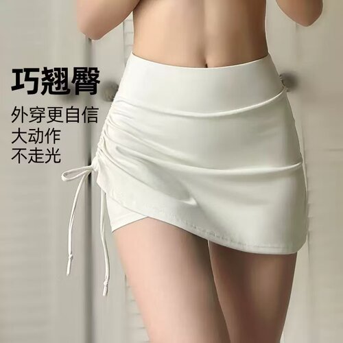 运动休闲抽绳短裤瑜伽防走光裙裤