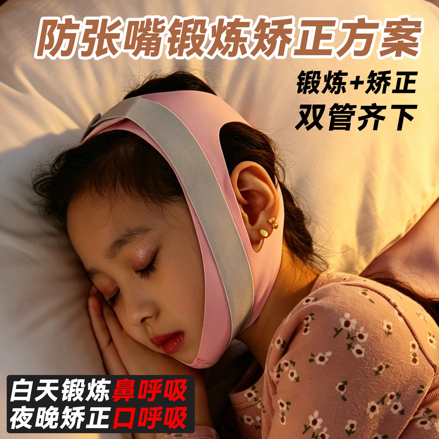 张口呼吸矫正器张嘴睡觉辅助带训练器腺样体肥大神器儿童青少年唇