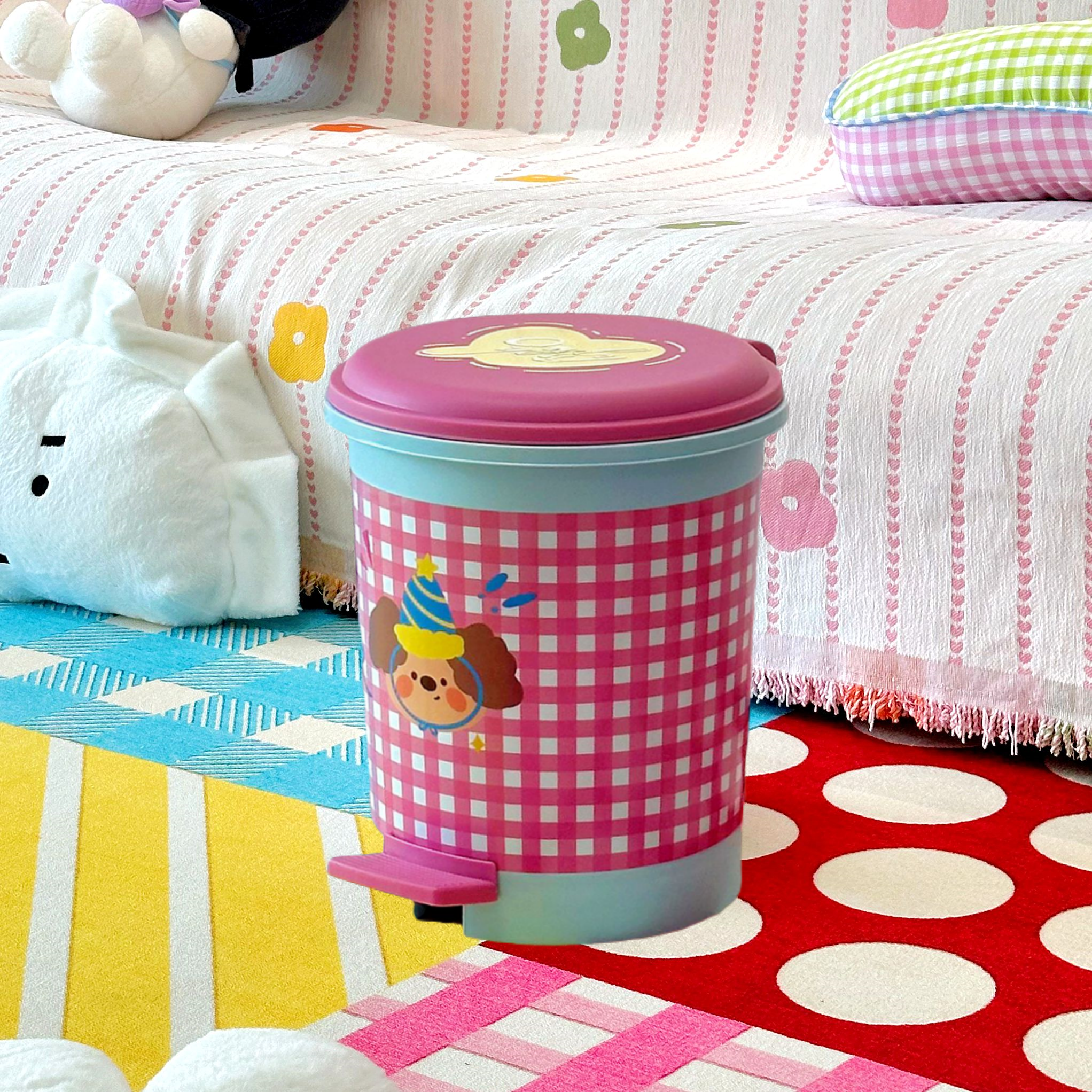 【多巴胺风】可爱脚踩开盖垃圾桶