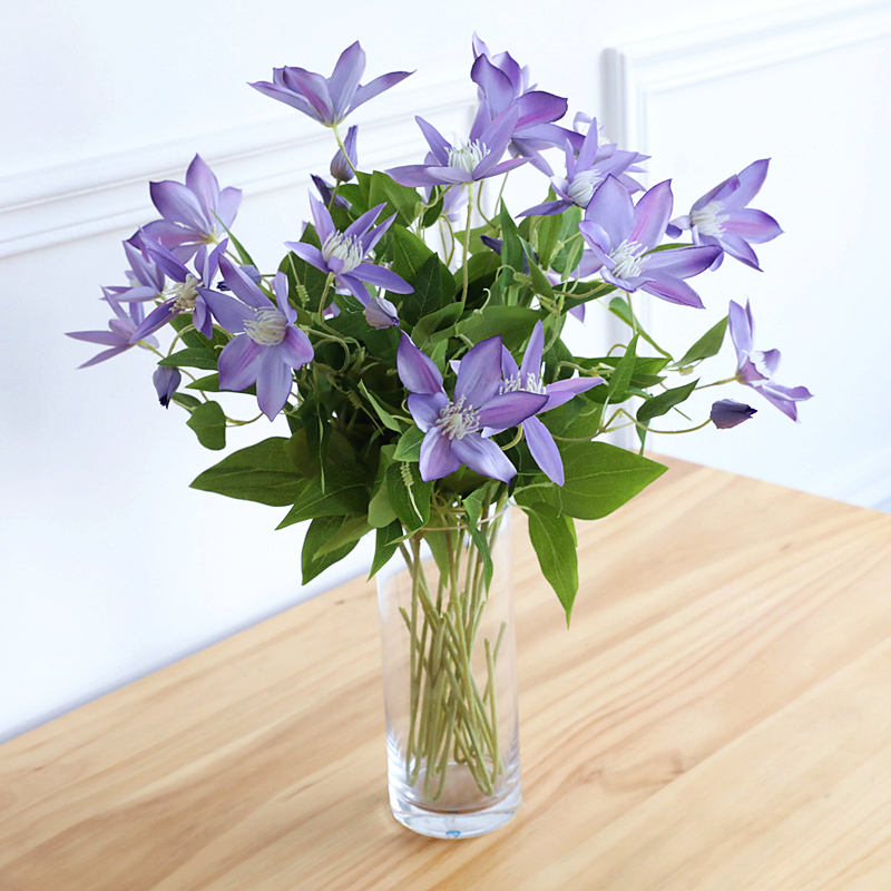 泰环铁线莲仿真花假花壁柜摆设件