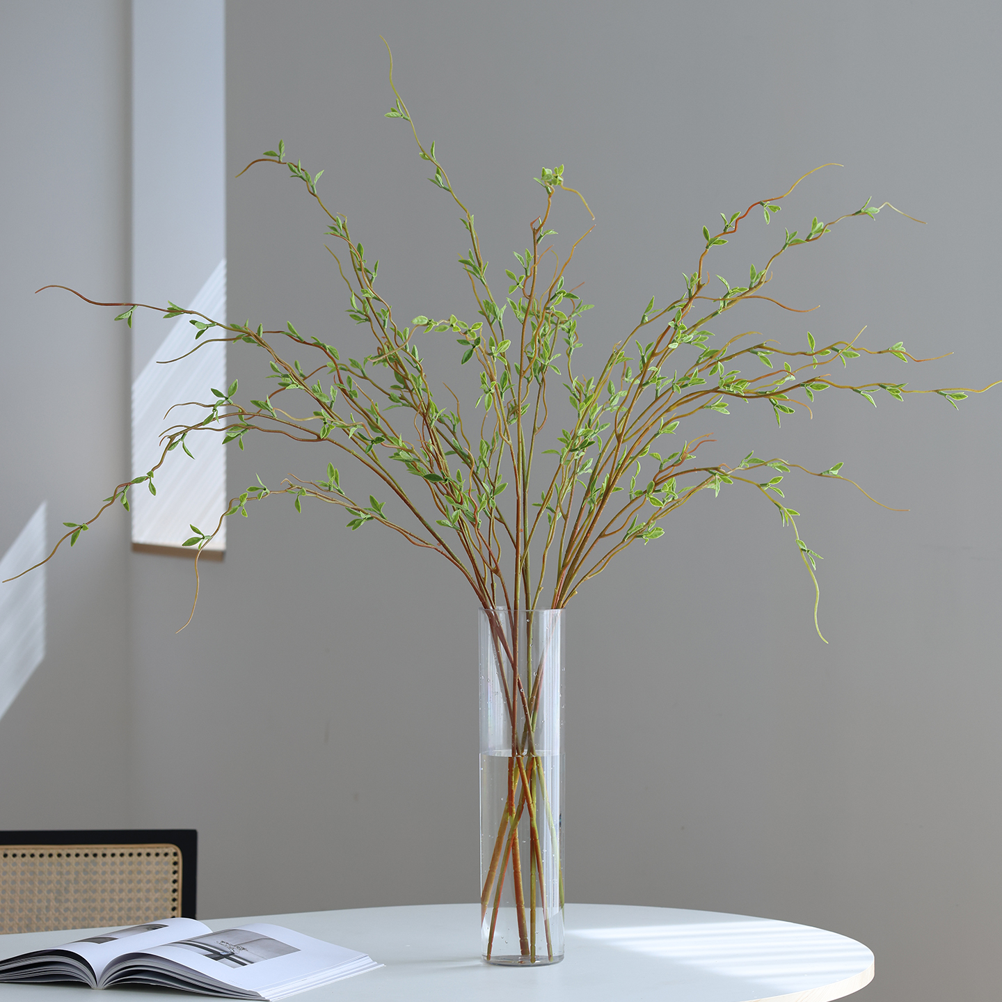 仿真嫩芽柳树枝绿植植物摆件