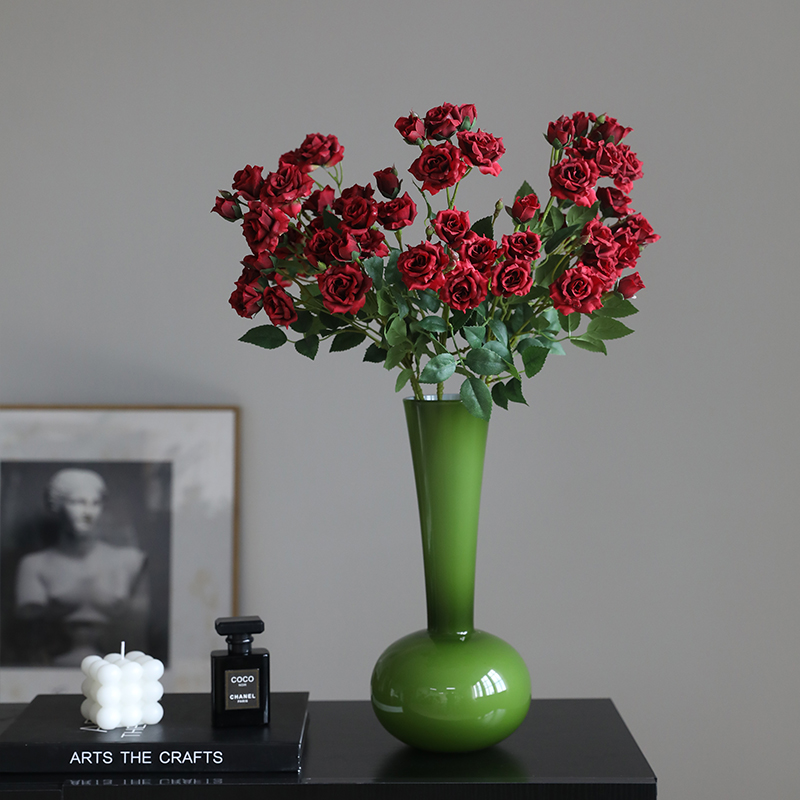 高级感多头玫瑰仿真花高端摆花