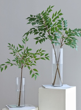 手感仿真绿植南天竹假花植物高级感餐桌电视柜摆件客厅森系装饰品