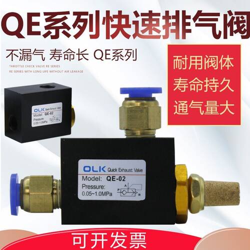 气动快速排气阀QE-01 QE-02 QE-03 QE-04气缸快排阀 放气急排阀