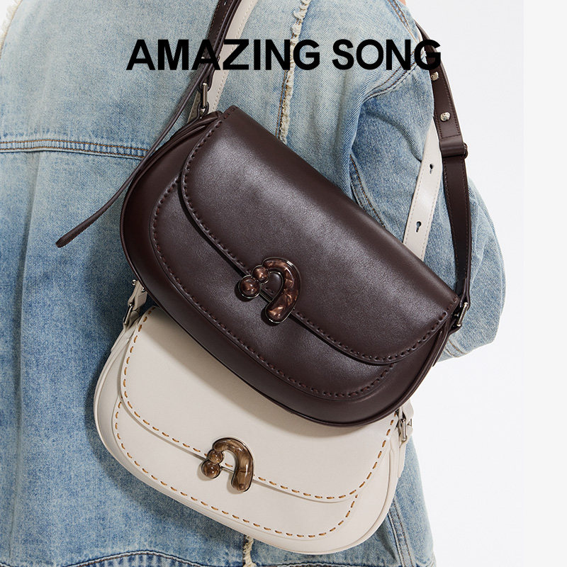 Amazing Song乙颂栗子包大号春夏新款牛皮复古通勤单肩斜