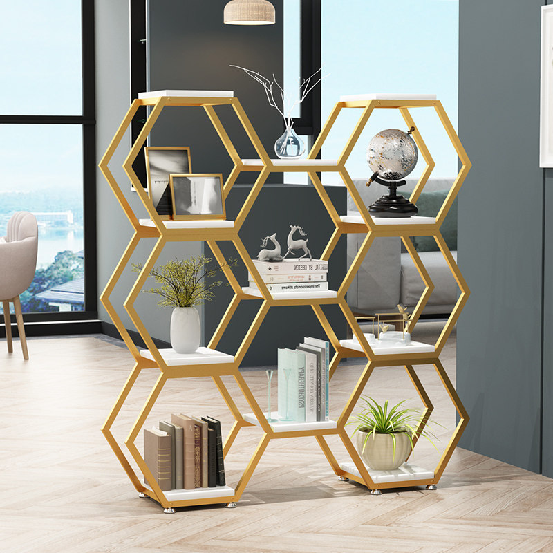 美容院化妆品展示架理发店商品陈列架铁艺多层落地花架鞋包收纳架