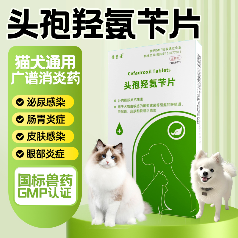 宠物狗狗猫咪犬用头孢羟氨苄片