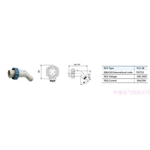 IEC插头船用标准工业P12