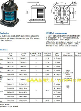 安徽艳阳船用双层航行信号灯TH1-10P/PL艳阳新款桅灯TH3-1P