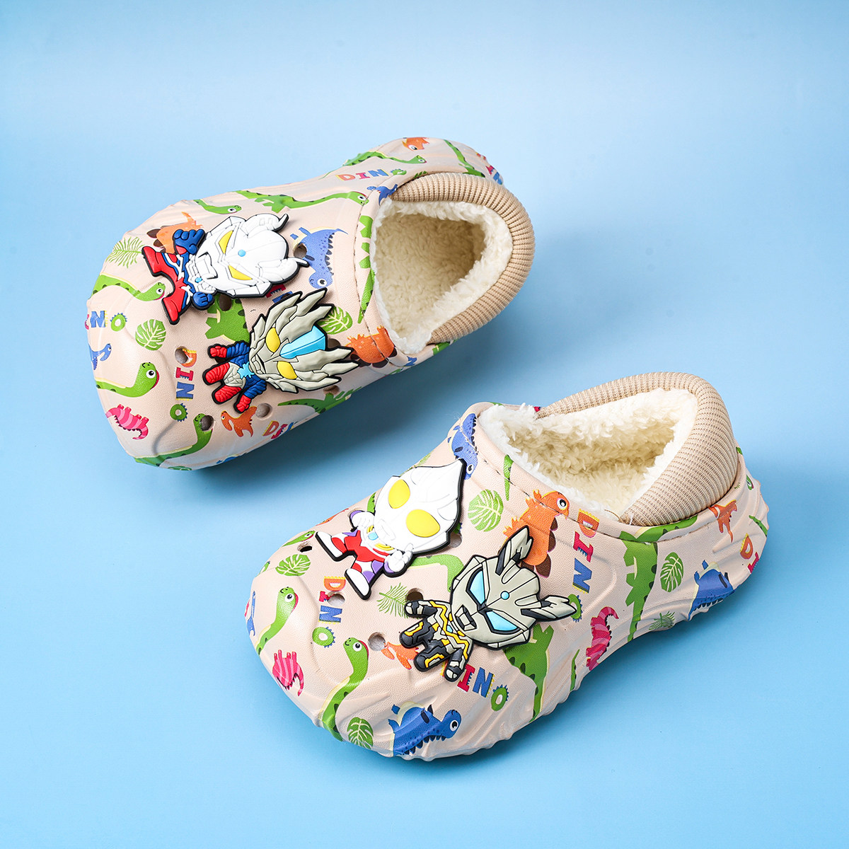 儿童棉拖鞋室内新款卡通防滑男童棉鞋软底居家男孩棉拖包跟中大童