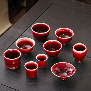 郎红主人杯功夫茶杯陶瓷品茗杯喝茶压手杯中式高端送礼茶盏单杯