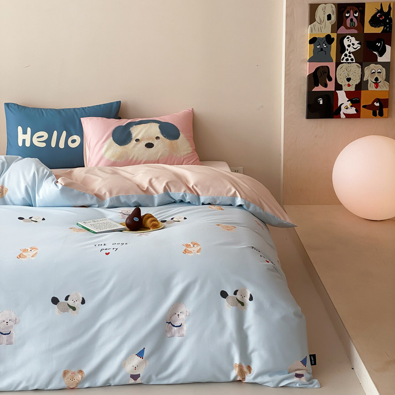 2026春夏全棉60支长绒棉卡通大版印花四件套