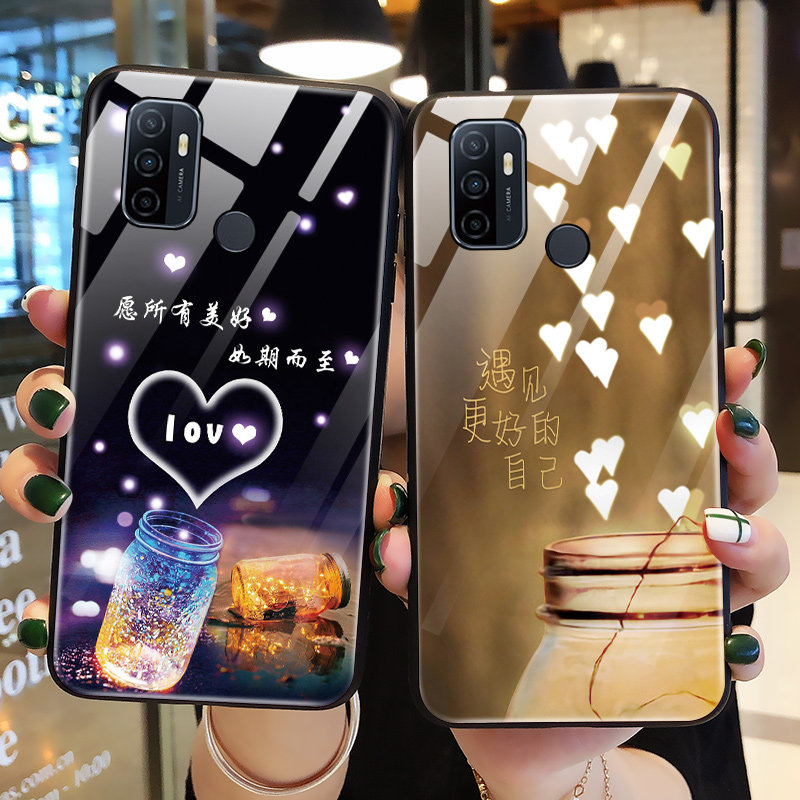 适用oppoa32手机壳玻璃oppoa53保护硅胶套OPPO A32全包A53防摔美好猪外壳5G版潮男a535g女款opop个性创意oopp